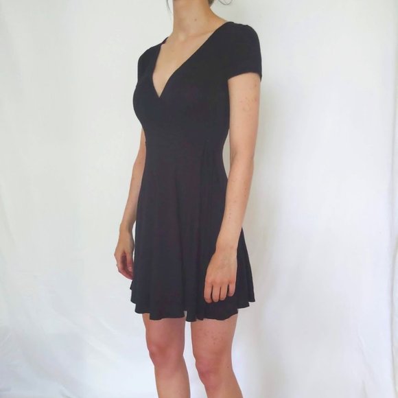 Forever 21 Dresses & Skirts - S | Forever 21 | Black Faux Wrap Knit Dress
